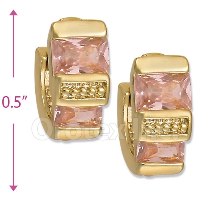 097010  Gold Layered  CZ Huggies Earring