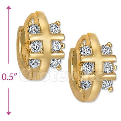 097011  Gold Layered  CZ Huggies Earring