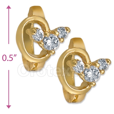 097013  Gold Layered  CZ Huggies Earring