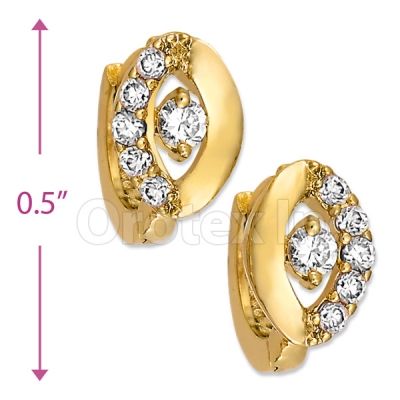 097015  Gold Layered  CZ Huggies Earring