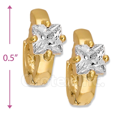 097016  Gold Layered  CZ Huggies Earring