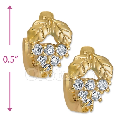 097017  Gold Layered  CZ Huggies Earring