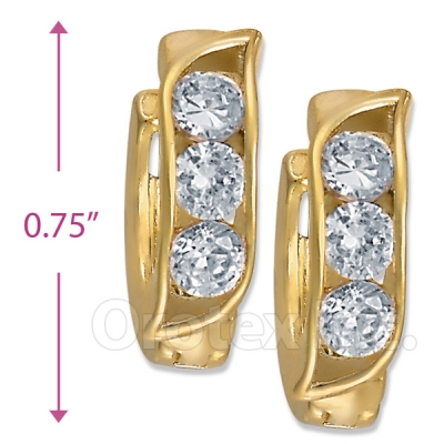 097019  Gold Layered  CZ Huggies Earring