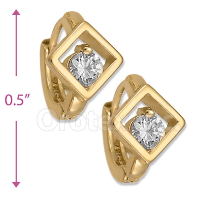 097022  Gold Layered  CZ Huggies Earring