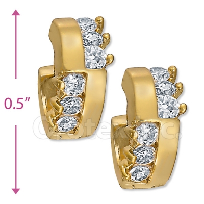 097024   Gold Layered  CZ Huggies Earring