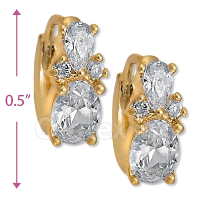 097025  Gold Layered  CZ Huggies Earring