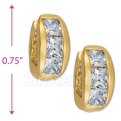 097029  Gold Layered  CZ Huggies Earring