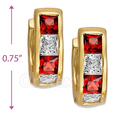 097030R  Gold Layered  CZ Huggies Earring