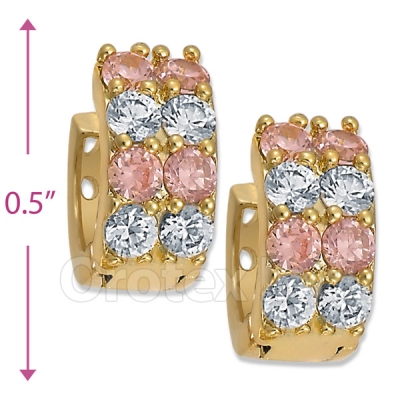 097035P  Gold Layered  CZ Huggies Earring