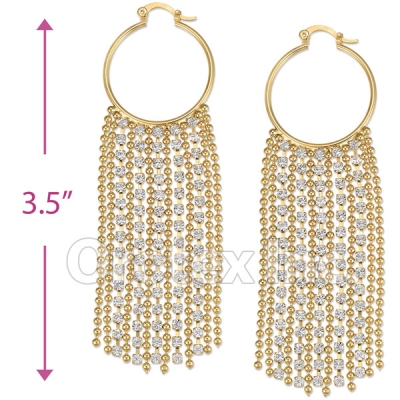 Oro Tex Gold Layered CZ Long Earrings