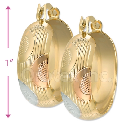 Oro Tex Gold Layered Tri-color Hoop Earrings