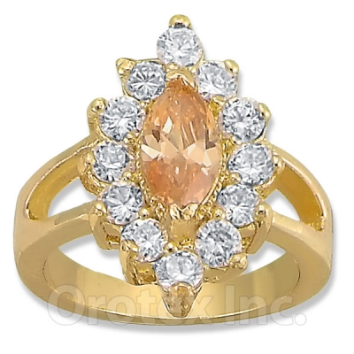 Orotex Gold Layered Yellow & White CZ Women's Ring