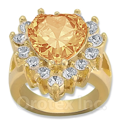 Orotex Gold Layered Yellow & White CZ Women's Ring