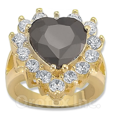 118072 Gold Layered Black & White CZ Women's Ring