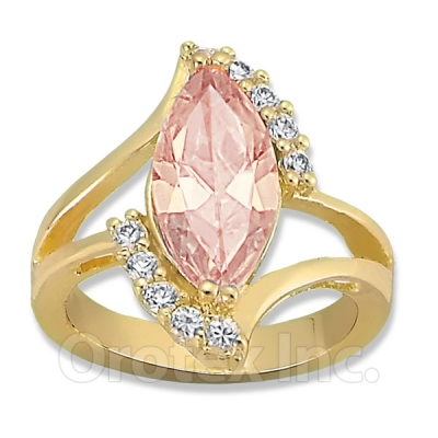 Orotex Gold Layered Pink & White CZ Women's Ring