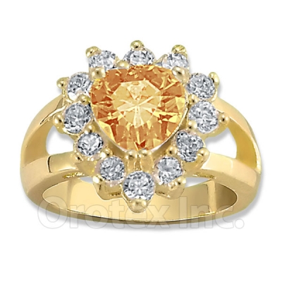 Orotex Gold Layered Yellow & White CZ Women's Ring