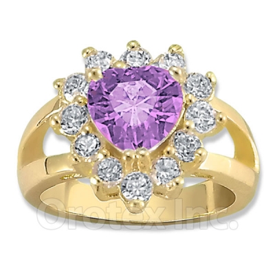 Orotex Gold Layered Purple & White CZ Women's Ring