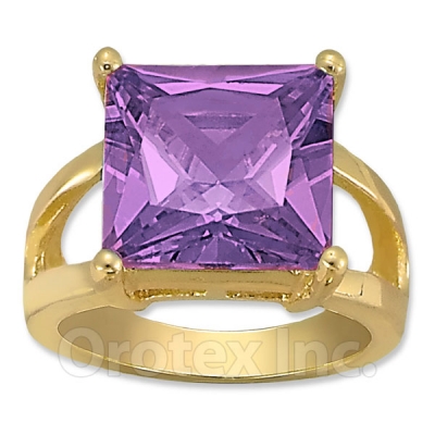 Orotex Gold Layered Purple & White CZ Women's Ring