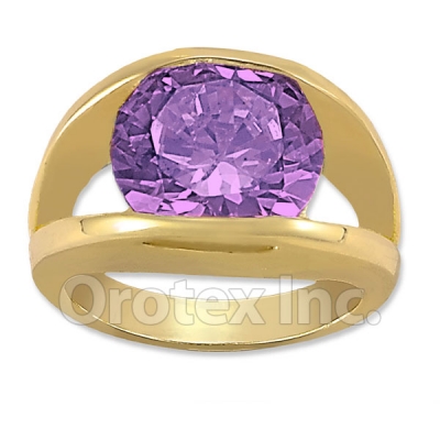 Orotex Gold Layered Purple & White CZ Women's Ring