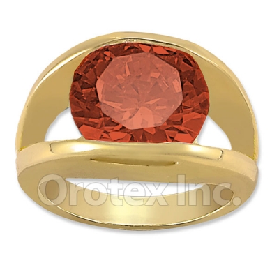 Orotex Gold Layered Red & White CZ Women's Ring