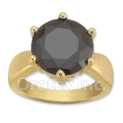 Orotex Gold Layered Black & White CZ Women's Ring