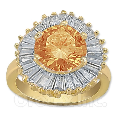 Orotex Gold Layered Yellow & White CZ Women's Ring