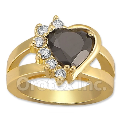 Orotex Gold Layered Black & White CZ Women's Ring