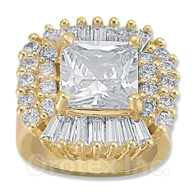 Orotex Gold Layered CZ Women's Ring