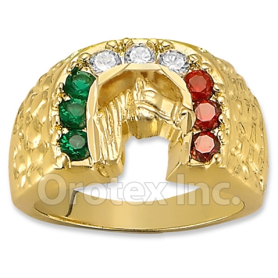 Oro Tex Gold Layered CZ Men's Ring