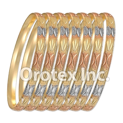 B009 Gold Plated Tri color Bangle