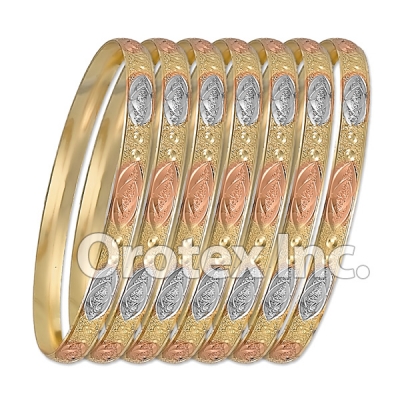 B010 Gold Plated Tri color Bangle