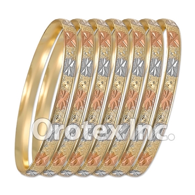 B012 Gold Plated Tri color Bangle