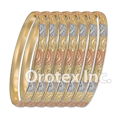 B015 Gold Plated Tri color Bangle