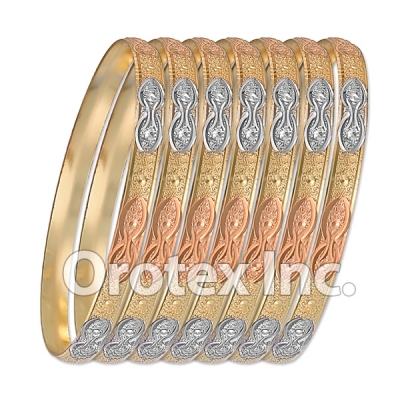 B016 Gold Plated Tri color Bangle