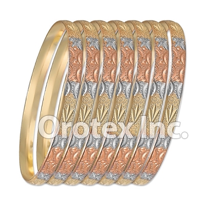 B017 Gold Plated Tri color Bangle