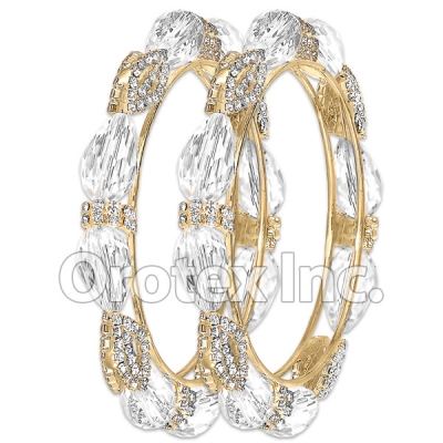 B100 Gold Layered CZ Bangle