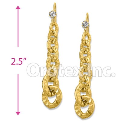 EL338 Orotex Gold Layered Long Earrings