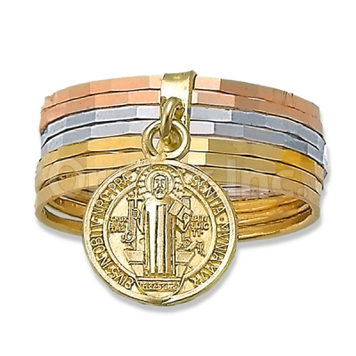 Orotex Gold Layered Tri-color Semanario Ring