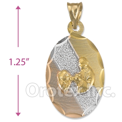 CH270  Gold Layered Tri-color First Communion Charm