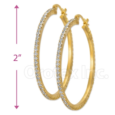 EH002 Gold Layered CZ Hoop Earrings 1/10