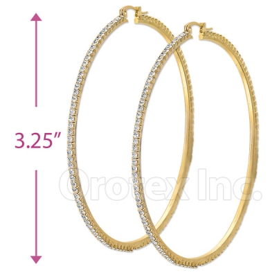 EH008 Gold Layered CZ Hoop Earrings 2/14