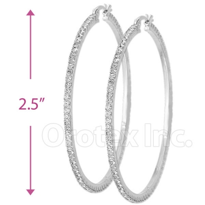 EH013 Silver Layered CZ Hoop Earrings 2/2