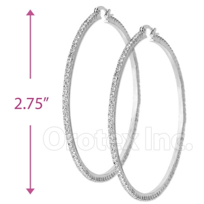 EH016 Silver Layered CZ Hoop Earrings 2/8