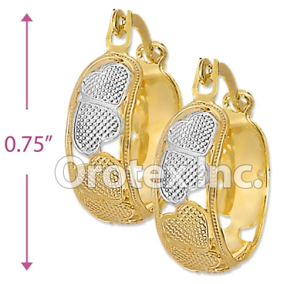 EH035 Gold Layered Tri-color Hoop Earrings