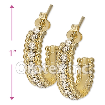 EH087 Gold Layered CZ Hoop Earrings