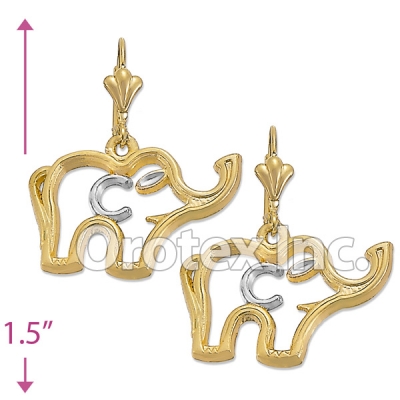 EL001 Gold Layered Two Tone Long Earrings