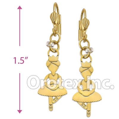 EL008 Gold Layered CZ Long Earrings