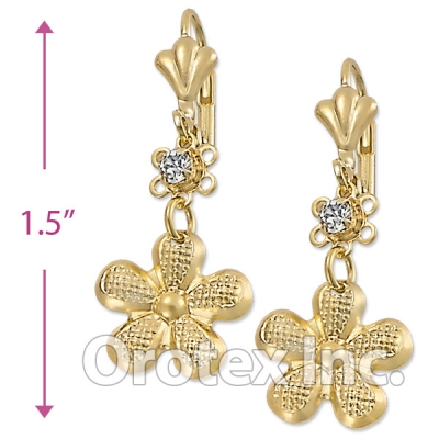 EL024 Gold Layered CZ Long Earrings