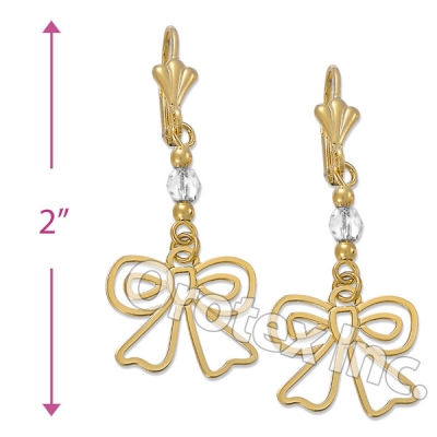 EL059 Gold Layered  Long Earrings