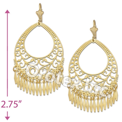 EL108 Gold Layered Long Earrings